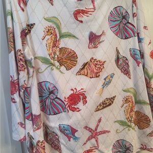Talbots Multicolor Sea Life Print Top